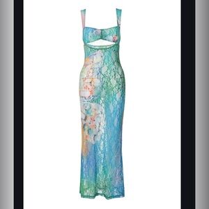 Colorful Lace Maxi Dress